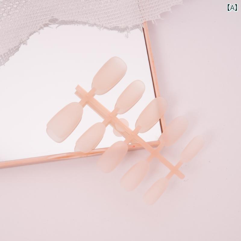 ネイルチップ 磨砂 半成品 人工指甲 短型 楕円形 薄型 無痕 人工爪 つけ爪 伸縮性 耐久性 自然カラー ピンク系 ベージュ ナチュラル 普段使い ファッション セルフネイル 簡単装着 透明感 軽量 日常コーデ