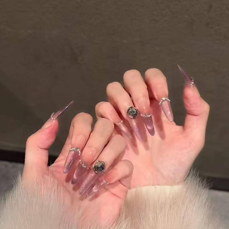 ネイルチップ 春夏 法式 猫眼 チェリー かわいい 少女 薄型 無痕 爆闪 透け感 シンプル 甘め ヒョウ柄 星空 蝶結び 星 蝶 チューリップ 細手用 小柄対応 XS S Mサイズ 再生繊維 軽量 伸縮性 通勤 普段使い デート