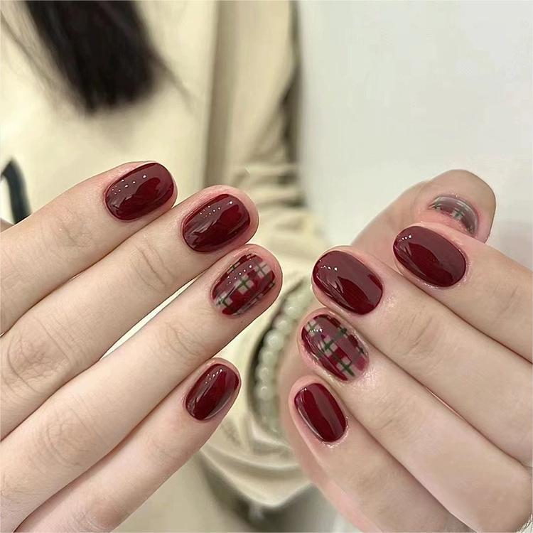 ネイルチップ 女性用 着脱式 甲红色 短方形 学生向け かわいい 透明 薄型 無痕 爆闪 アイス透け シンプル フレンチ 韓国風 ピンク系 赤系 猫眼 聖誕 純色 レトロ クロス ローズ チューリップ ストロベリー マーブル レモン フラワー ハート シ