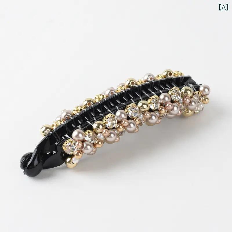 ヘアクリップ 女性用 かわいい 香蕉クリップ 小型 韓国風 馬尾用 アップスタイル ...