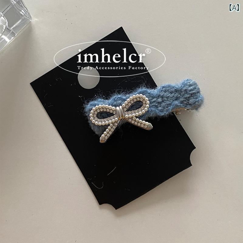 ・製品カテゴリ: 頭飾・対象: 女性用・スタイル: ファッションOL・スタイル分類: ファッション通勤・素材: 毛绒・処理: 手作り・分類: サイドクリップ・流行要素: 水晶・カラー展開: パールレースバタフライボウ-ブルー、水晶バタフライボウ-ブルー