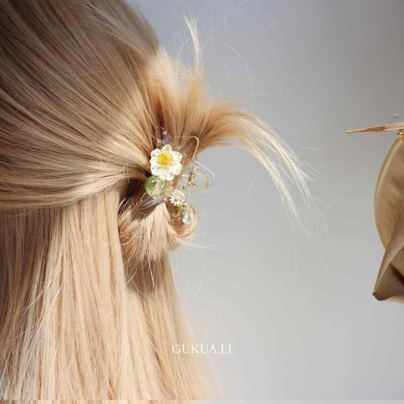 ヘアアクセサリー かわいい メンズ ガーリー 春夏 網纱 手作り ひねり クリップ ヘ...