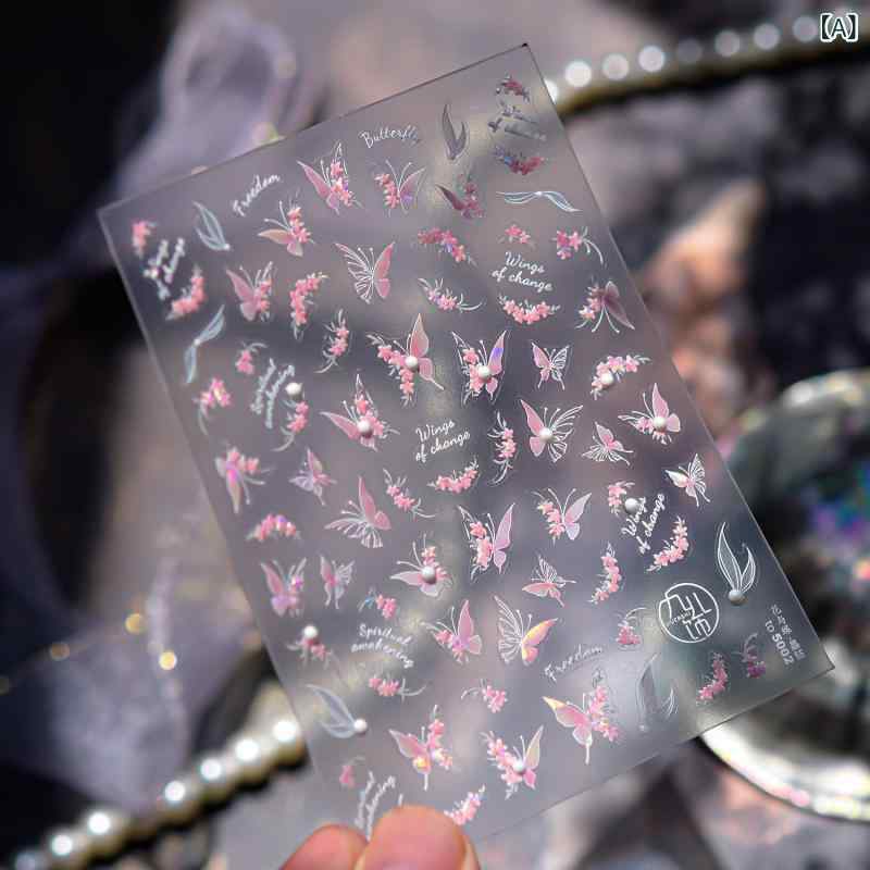 ・素材: 貼紙・スタイル: 純色、復古、可愛い、甘美、中国風、爆闪、簡約、欧米、甘酷、軽奢風、ins風、純欲・柄: 花朵、蝴蝶・用途: 美甲貼紙、指甲配飾、美甲飾品