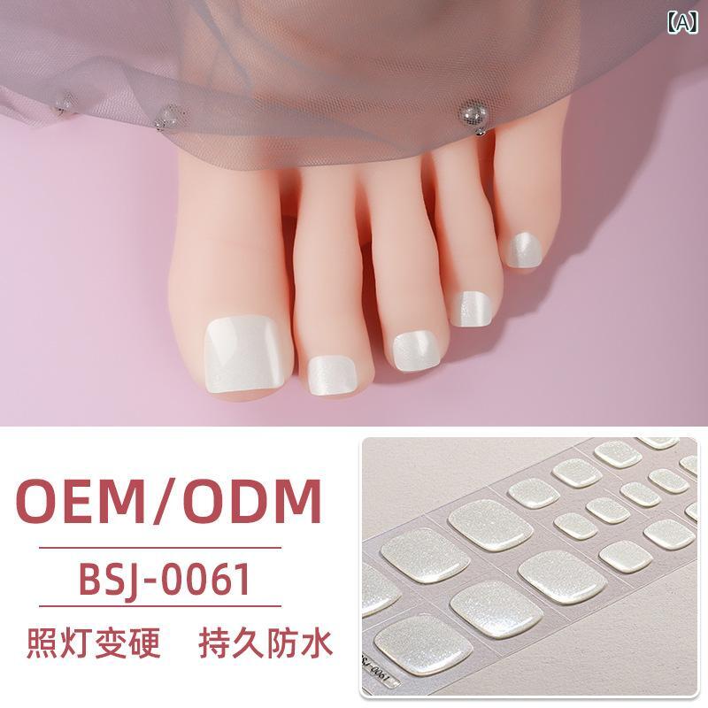 ネイルステッカー 女性用 純色 UV ハーフベイク ジェル 足趾 貼り付け 半固化 指甲 簡約 糖果柄 カラフル 26枚セット 軽量 伸縮性 接触冷感 再生繊維 普段使い 通勤用 カジュアルスタイル ビッグシルエット Vネック ピンク系 アイボリー 春夏