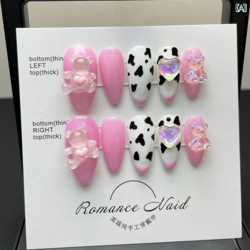 インナー レディース かわいい ハート柄 ピンク 薄手 無痕 接触冷感 軽量 綿混 切り替え 蝶 星 抱きしめベア デザイン 超薄型 軽奢風 純欲スタイル 普段使い 通勤用 伸縮性 吸湿速乾 ビッグシルエット Vネック アイボリー