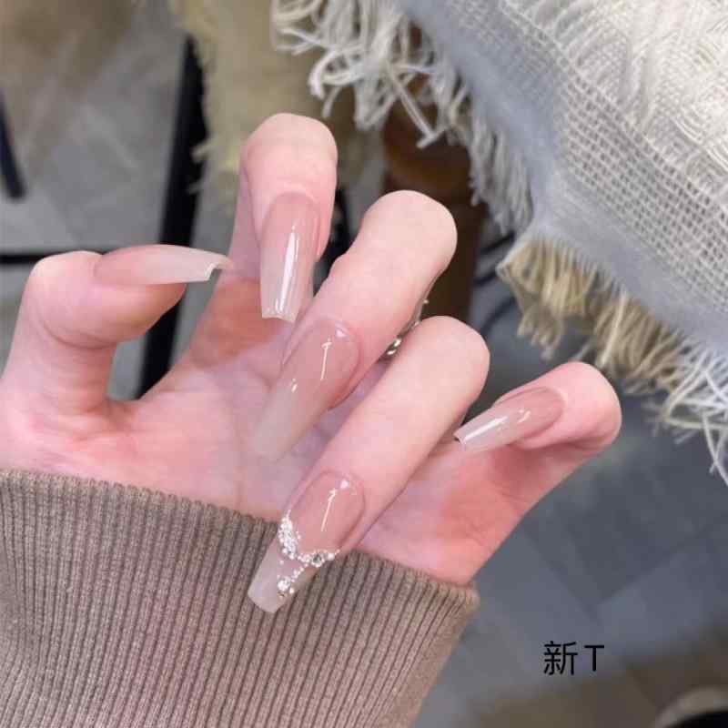 美甲 ウェア式 付け爪 偽ネイル ジルコニア グラデーション フラワー柄 手作り 長持ち 耐久性 甘い雰囲気 かわいい 女性用 指先装飾 ネイルアート キラキラ 細工 華やか 日常使い ショート ロング 楕円形 方形 サイズ調整可能 甘美 フレッシュ ピ