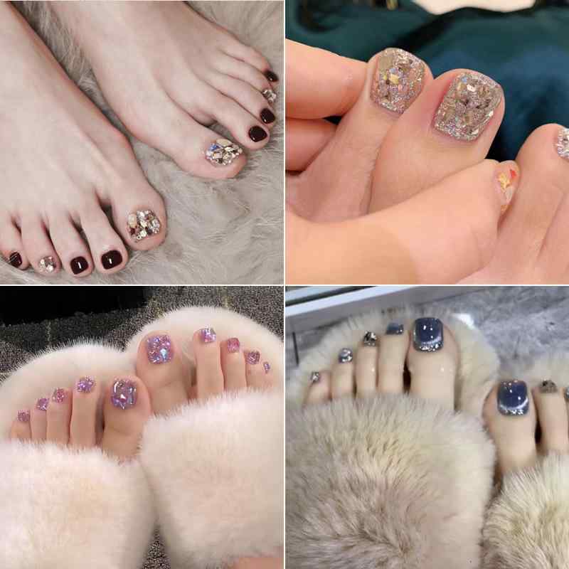 夏用 ネイルチップ スティックオン フェイクネイル 足指用 脚用 トゥネイル ハンドメイド 美甲 装着式 女性用 12枚セット XS S Mサイズ 車厘子 濃紅 猫眼石 酒紅 ミルク咖 紫 幻彩 蝶々 鏡面 星空 ココナッツ ブルー パール 深海 メルボ