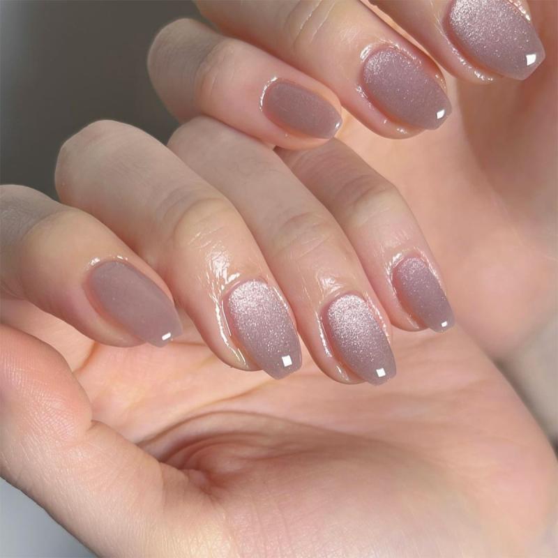 ネイルチップ 女性用 フレンチ風 シンプル フラッシュパウダー キャットアイ 防水 着脱式 軽量 高級感 星空柄 インスタ風 かわいい ピンク系 アイボリー 接触冷感 軽量素材 伸縮性 普段使い 通勤用 アウトドア対応