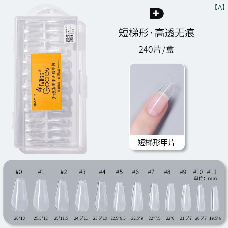 乐天商城 - ネイルチップ 女性用 超薄型 無痕 磨砂 透明 短梯形 方形 杏仁型 欧方型 長尖形 長椭圆形 日式C弧 混装セット 切り替えデザイン 星柄 パターン 軽量 伸縮性 普段使い 簡単装着 セルフネイル コスプレ ファッションアクセサリー