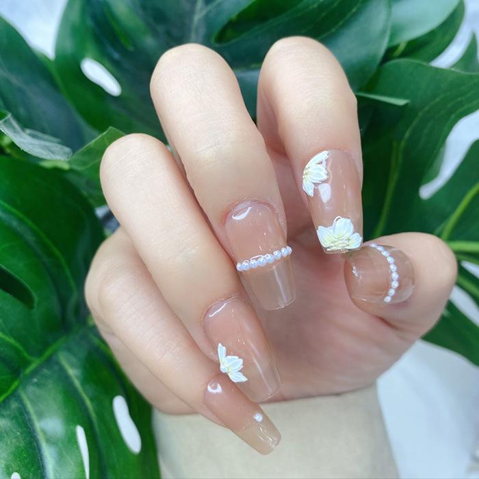 ネイルステッカー 女性用 短梯形 透明 超薄 簡約 かわいい カードゥ 普段使い 軽量 貼り付け簡単 指先アクセント