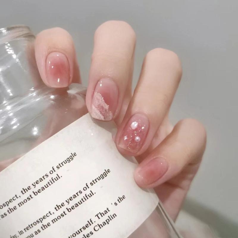 ネイルチップ 女性用 かわいい 短め 方形 丸み 学生向け 腮紅風 グラデーション 猫眼 インスピレーション 復古 甘め フレンチ スパイシー クール 星空 星 カードーン 柄 軽量 簡単装着 セルフネイル 指先アート ピンク系 アイボリー ブラック 通