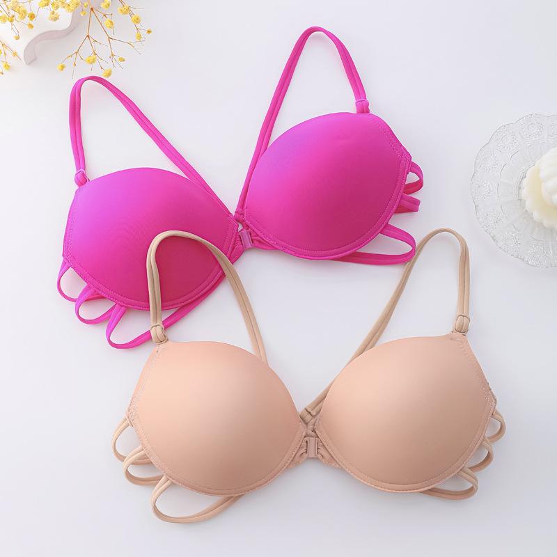 乐天商城 - レディース ブラジャー 無痕 前ホック 美背 ワイヤレス 3/4カップ 聚拢 上托 透気性 防走光 調整型 快適 ポリエステル 接触冷感 ブラック ブルー レッド ピンク系 ベージュ 夏 スパイシー スタイル