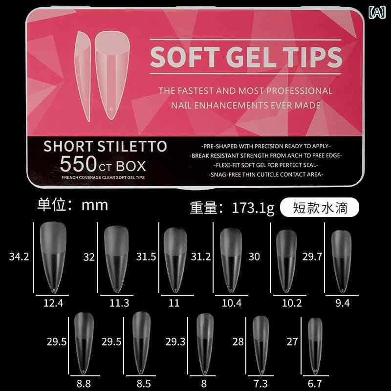 ネイルチップ 超薄無痕 磨砂仕上げ 水滴 バレエ 楕円 方形 免刻磨 偽指甲 シンプル 透明 短款 格紋 パターン 通用 ネイルアート セット 軽量 自然フィット 日常使い 透明クリア ベーシックデザイン