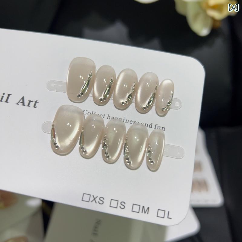 ネイルチップ 女性用 かわいい 甘め 中国風 超薄 無痕 フレッシュ シンプル クール ins風 ピンク系 スター柄 短椭円 中椭円 穿戴式 モーンライトゴールド ホワイト ヌードカラー 花柄 猫眼 ジルコニア 接触冷感 高級感 指先白く見せる 軽量 伸