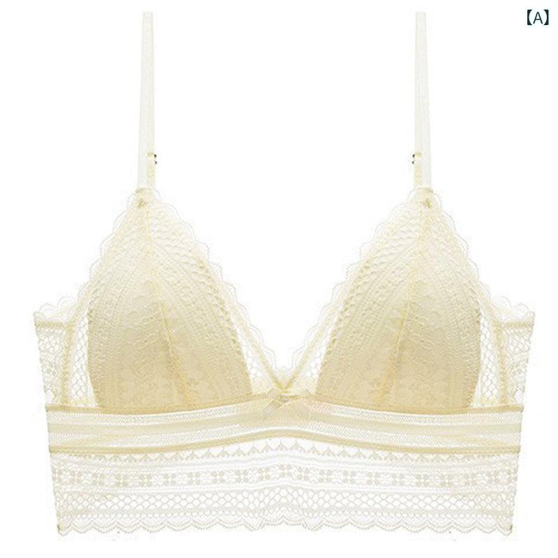 レディース ブラジャー セット セクシー レース 薄型 三角カップ 無ワイヤー U型 深V バストケア 美背 透気 快適 ニット 90% スパンデックス 10% 固定ストラップ 後ろホック 3/4カップ 薄模カップ 大露背 レースエッジ ベージュ ブラッ 2