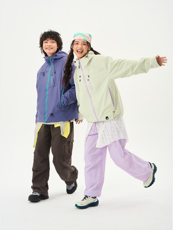 フリース付き登山ジャケット メンズ レディース 防水 防風 保暖 耐摩耗 脱着式三合一 フリースライナー ポリエステル素材 連帽 開襟 秋冬 徒歩 ハイキング キャンプ ライディング スノースポーツ 極限挑戦 ピンク パープル グレー オレンジ グリーン