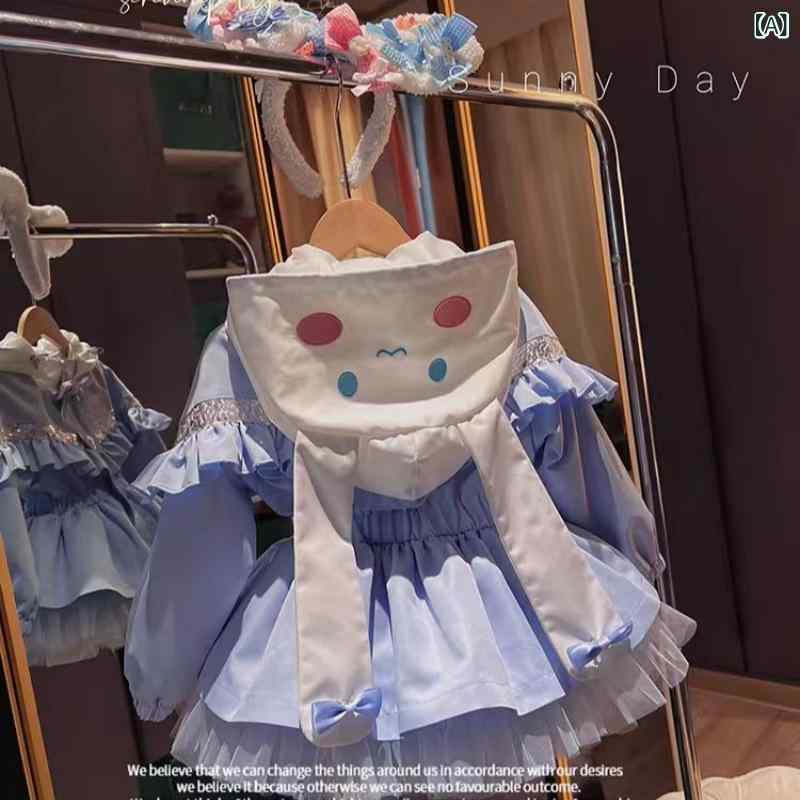 Blousons, Jumpers - キッズ 女の子 秋冬 コート かわいい フード付き 長袖 化繊 ポリエステル 100% ピンク 切り替え 蝶結び プリント メッシュ 甘め スタイル 中長丈 軽量 伸縮性 吸湿速乾 通学 普段使い アウトドア ジャケット ウインドブレーカー トレンチコー