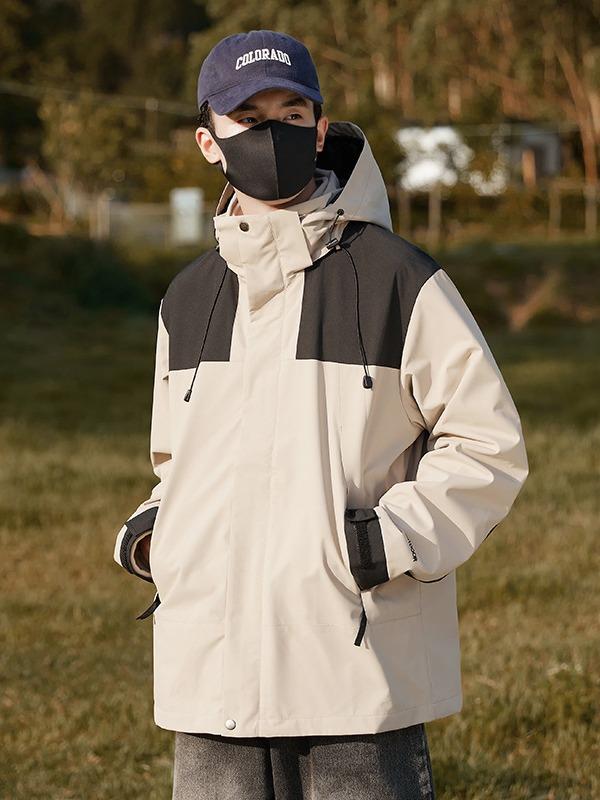Jumper, Blouson - フリースライナー フーディ ジャケット 男女 登山 アウトドア 防水 防風 保暖 耐摩耗 防汚 ポリエステル 透湿 フリース 取り外し可能 連帽 開襟 ゆったり フィット 秋冬 春 徒歩 キャンプ スキー クライミング 旅行 ユニセックス トレッキング