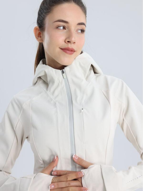 Coat - アウトドア ジャケット 女性用 秋冬 フリースライナー 防水 防風 速乾 保暖 連帽 クロスデザイン ポリエステル 素材 軽量 ソフトシェル ハイキング キャンプ 登山 トレッキング ランニング ピンクブルー ホワイト ブラック ピンク