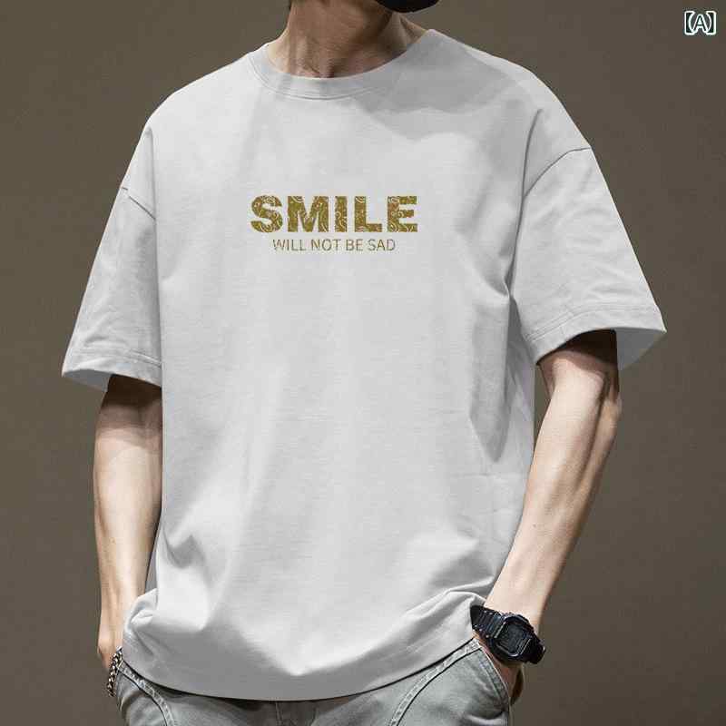 ・カテゴリ: Tシャツ・スタイル: カジュアル・主な素材: 綿96%以上・袖丈: 短袖・柄: アルファベット、幾何学パターン・袖型: 落肩袖・ネックライン: クルーネック・カラー展開: ホワイト、ブラック、カーキ、ブルー、ダークグレー・サイズ展開: S、M、L、XL、2XL、3XL・克重: 200g・素材機能: 透気性