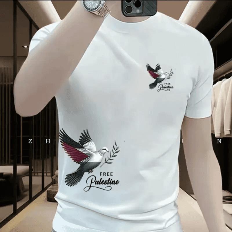 乐天商城 - メンズ Tシャツ 短袖 半袖 トップス 綿 素材 透気 吸湿排汗 機能 丸首 ゆったり シルエット プリント 柄 黒 白 墨緑 ワインレッド 夏 青年 男性用 休闲 ファッション シンプル カラフル カラーバリエーション 日常使い ストリートスタイル 人
