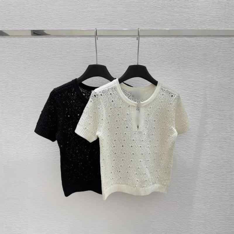 Plain - ニットトップス メンズ 春夏 切り替え ラウンドネック 半袖 ニット 女性用 羊毛 接触冷感 軽量 薄手 幾何学柄 空き編み セットアップ スタンダードフィット 普通丈 私服 かわいい スタイル ホワイト ブラック S M L サイズ