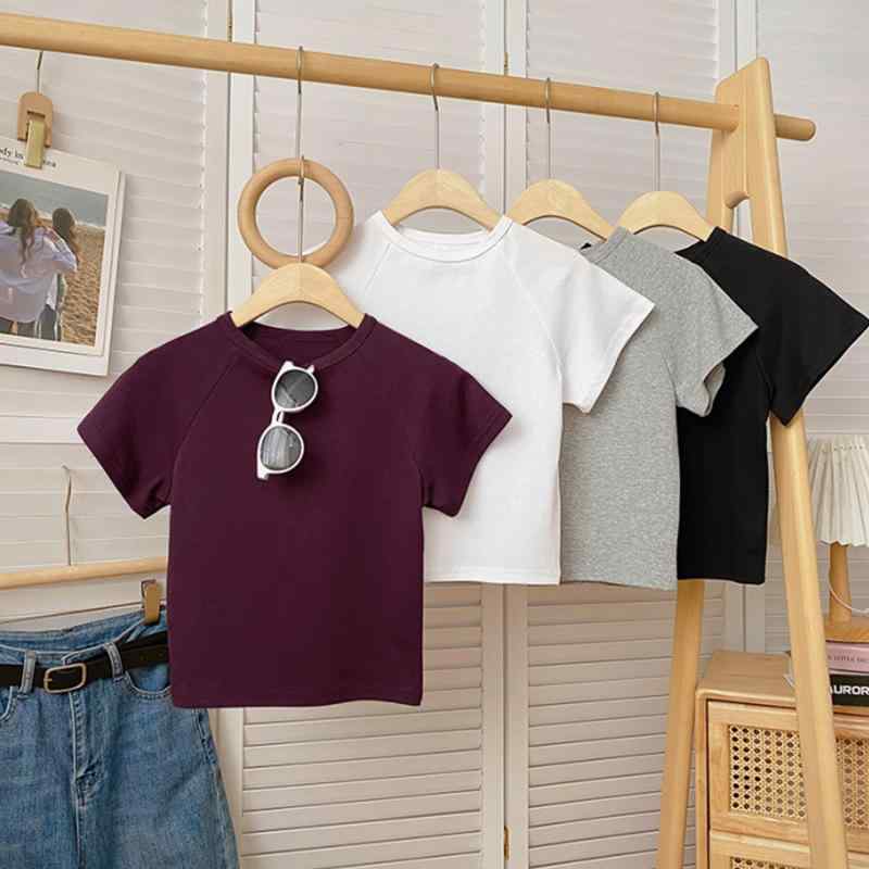 Tシャツ 女性用 夏 通勤 かわいい コットン 接触冷感 短袖 方領 純色 肩正め 修身 短丈 小柄対応 インナー トップス ブラウス 軽量 吸湿速乾 伸縮性 白色 ブラック 深紫 気質 快適 普段使い 部屋着