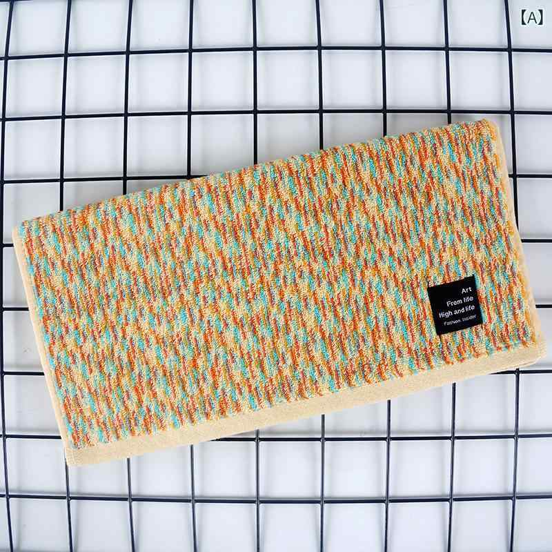 Towels, Handkerchieves - 毛巾 純棉 タオル 洗顔 入浴 家用 森紡 32股 平織 100g 120g 75x35cm 浅黄 暗藍 かわいい 彩点 柄 柔らかい 吸水性