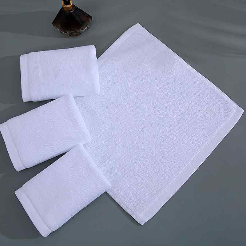 Towels, Handkerchieves - ハンドタオル 純綿 白 キッチン ホテル 幼稚園 レストラン 拭き取り 面巾 方巾 小方巾 毛巾 擦手巾 小白毛巾 四方巾 抹布 軽量 柔らかい 吸水性 速乾 日常使い 衛生 清潔