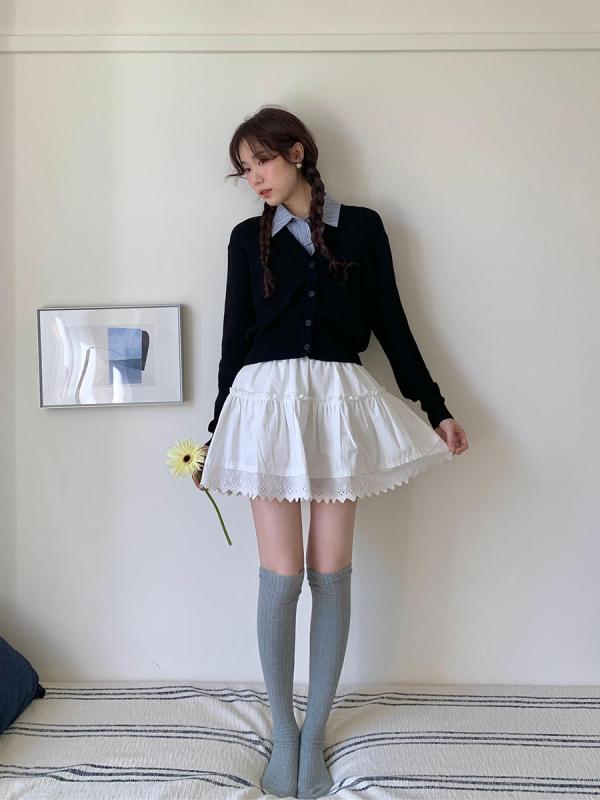 ミニスカート レディース 半身スカート レース 白 ミニ丈 ケーキスカート ふんわり ガーリー 大人かわいい フェミニン 春夏 おしゃれ デート お出かけ 女子会 きれいめ エレガント・加工: 高温定型・素材: 綿・スカートシルエット: Aライン・スカート丈: ミニ丈・トレンド: 無地・カラー: ココナッツミルクホワイト・サイズ展開: ワンサイズ(90-130)・スタイル: 日韓カジュアル、韓国風、コンフォートカジュアル・主素材混率: 95%以上・カテゴリ: スカート・用途: カジュアル・特徴: ティアードスカート・体型: ストレート型・伸縮性: なし・対象年齢: 青年
