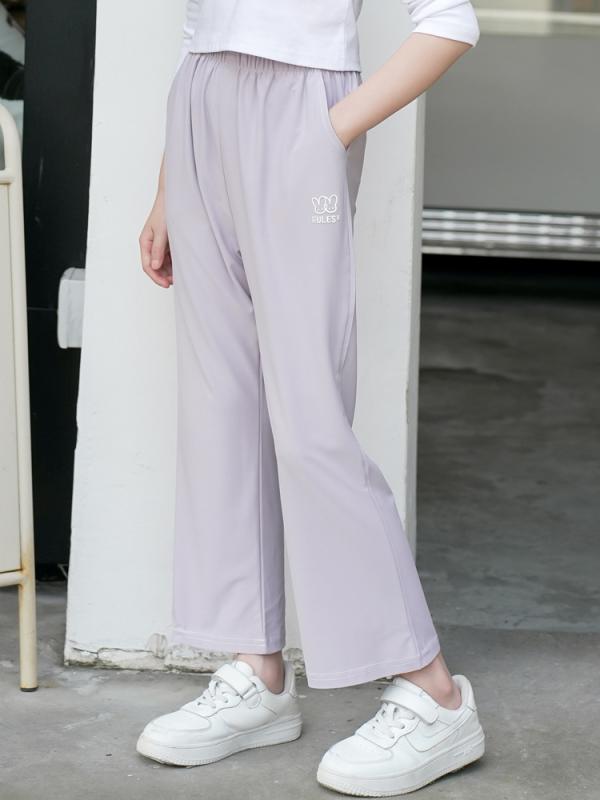 ロングパンツ 女の子 キッズ ズボン フレアパンツ 接触冷感 虫除け 日焼け防止 カジュアル ボトムス オールシーズン