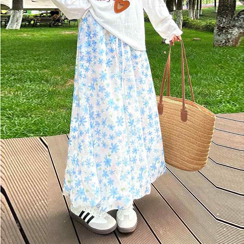 キュロット レディース 花柄 ショートパンツ ハイウエスト Aライン ...
