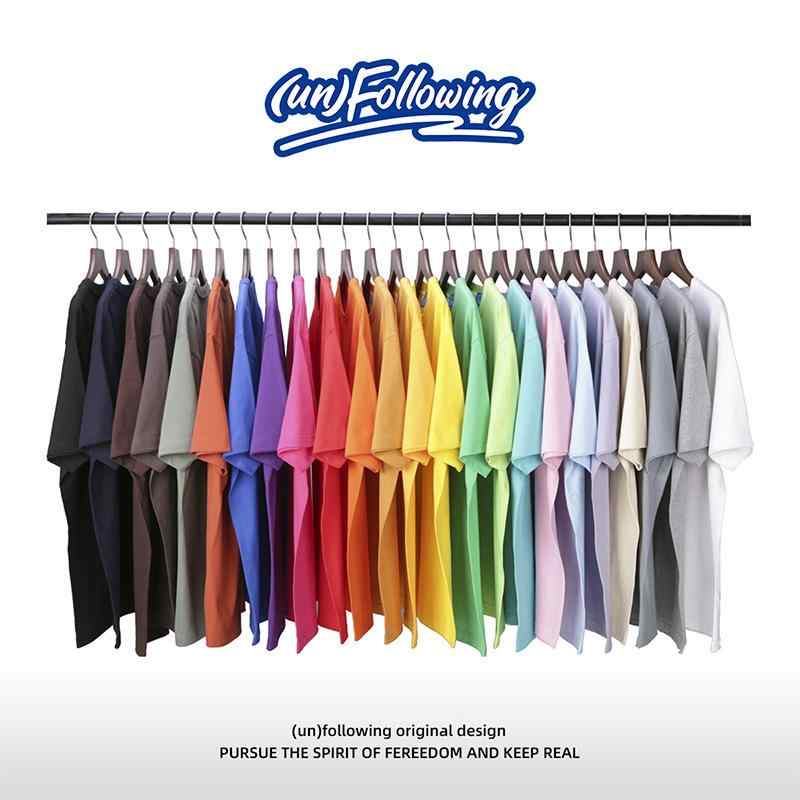 Tシャツ メンズ レディース 半袖 クルーネック カットソー 綿 コットン 厚手 無地 オーバーサイズ ドロップショルダー アメカジ ストリート 春夏・カテゴリ: ラウンドネックTシャツ・スタイル: カジュアル、青春流行・主な素材: 綿100%・フィット感: ルーズフィット・ネックライン: クルーネック・袖丈: 半袖・厚さ: 普通・生地名: コットンジャージー・デザイン詳細: ステッチ加工・機能性: 透気性・カラー展開: 白色, 紫色, 黒色, 橘色, 宝藍色, 蔵青色, 杏色, 大赤, 深灰色, チョコレート色, ローズピンク, 金黄色, 薄紫色, スカイブルー, 蛍光グリーン, 花灰色, フレッシュグリーン, 湖水色, ピーチピンク, レンガ赤, 生姜黄色, 鮮黄色, 抹茶色, スモーキーブルー・サイズ展開: S, M, L, XL, XXL・重量: 約230g・対象年齢: 成人・対象性別: 男性
