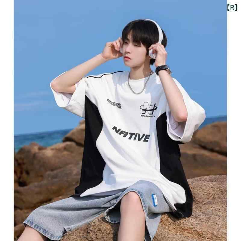 Tシャツ メンズ 半袖 ルーズ 大きいサイズ 重量感 アメリカン ハイストリート バイ...