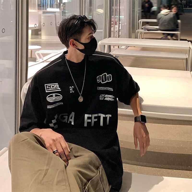 Tシャツ メンズ 半袖 厚手 重厚感 アメリカン ストリート系 バイク柄 ルーズシルエット 大きいサイズ カットソー トップス カジュアル 普段着・カテゴリ: Tシャツ・スタイル: カジュアル・素材: 聚酯繊維（ポリエステル）100%・柄: 字母・シルエット: ルーズフィット・袖丈: 半袖・フード: なし・厚さ: 普通・カラー展開: ブラック, ホワイト・サイズ展開: M, L, XL, XXL, XXXL・重量: 180g-250g・対象年齢層: 成人・性別: 男性