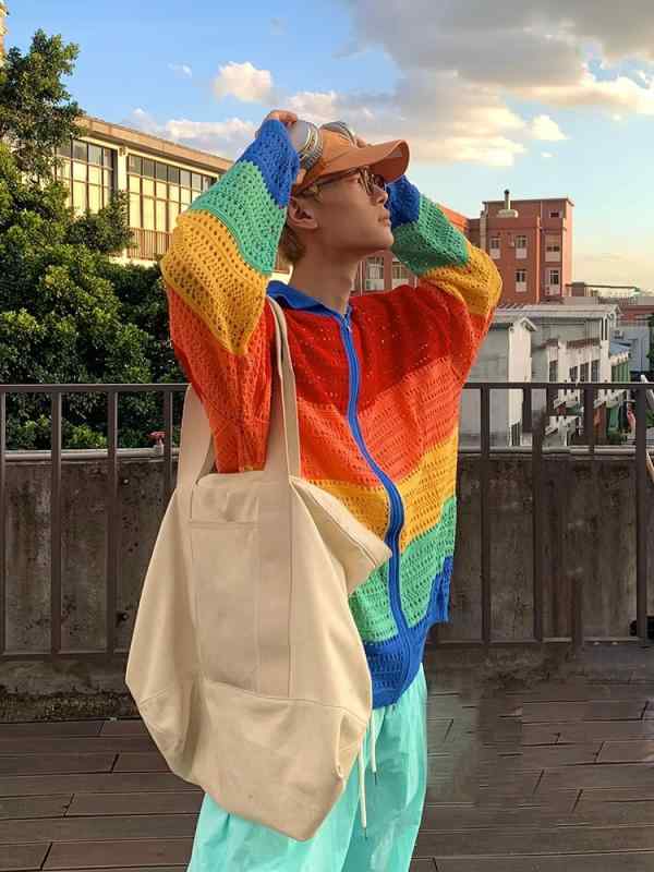 ポロシャツ レディース ニット 半袖 配色 ストライプ柄 透かし編み ゆったり クルーネック ドーパミンカラー カジュアル 春夏 トップス・カテゴリ: ニット・スタイル: プルオーバー、香港スタイル・フィット感: ルーズフィット・ネックライン: 襟付き・袖丈: 長袖・厚さ: 普通・ディテール: カラーブロック・対象年齢: 18-24歳・素材: ポリエステル・用途: カジュアル・対象: メンズ・カラー展開: カラフル・サイズ展開: M, L, XL, 2XL・加工: ノーアイロン