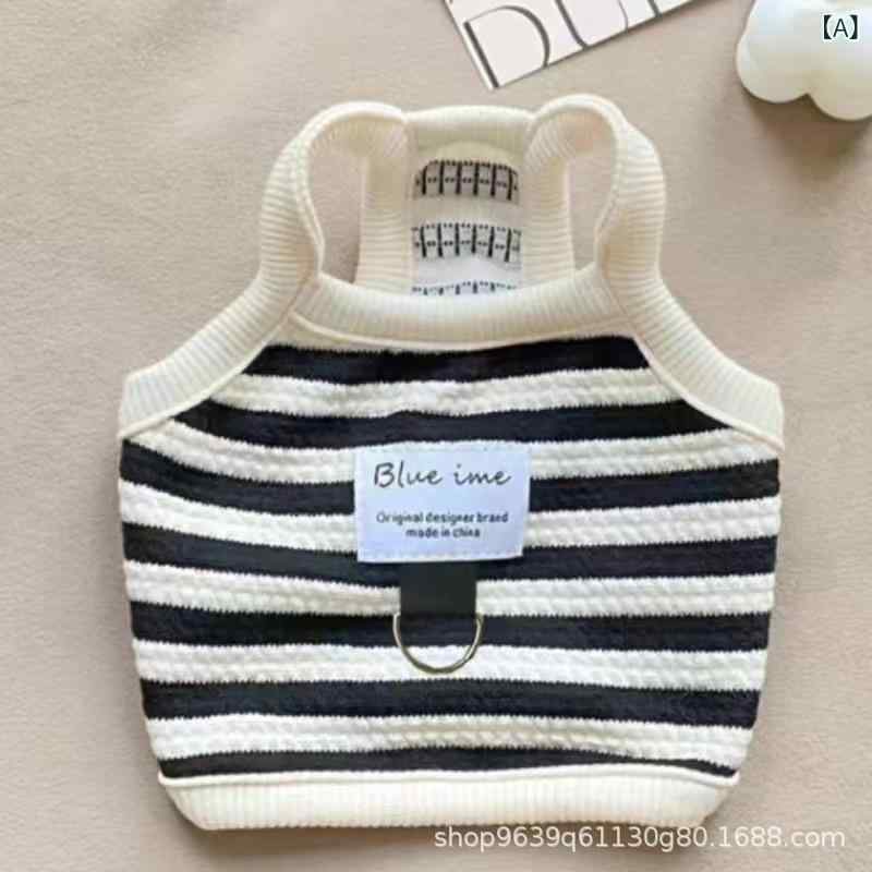 ペット服 女の子 法式 ペット用品 散歩 リード穴付き ボーダー柄 タンク トップ ベスト 抜け毛防止 トイプードル ビションフリーゼ お出かけ 散歩着 かわいい おしゃれ ショート丈 春夏