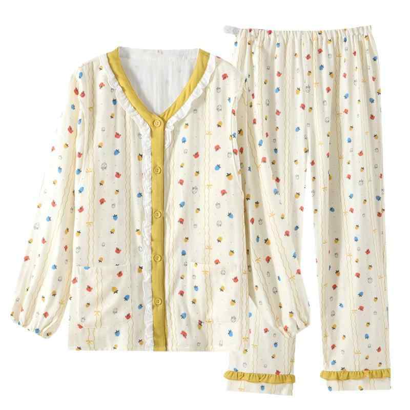 マタニティパジャマ レディース セットアップ 綿 三重ガーゼ オールシーズン 妊婦 産前 産後 授乳服 調節可能 ルームウェア 部屋着 寝巻き シンプル 無地 コットン ゆったり 柔らかい 肌触り・素材: 綿100%（三層ガーゼ）・スタイル: セットアップ、スイート＆キュート・ネックライン: クルーネック・袖丈: 長袖・パンツ丈: ロングパンツ・カラー展開: カラフルストロベリー・サイズ展開: M,L,XL・袖のデザイン: ドロップショルダー・性別: 女性・生地の厚さ: 普通（141-160g/平米）