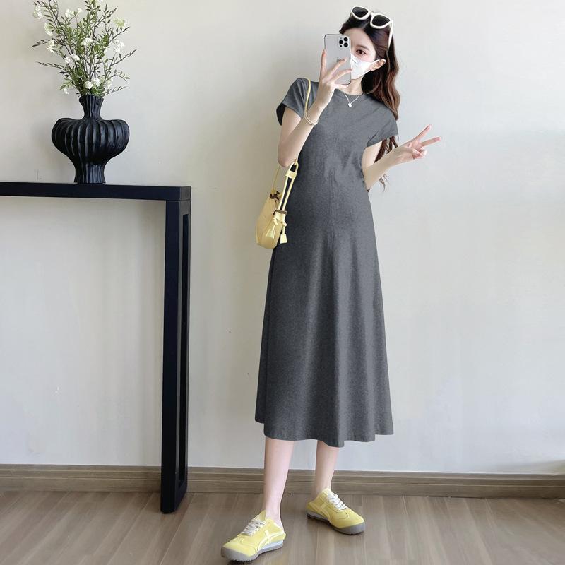 ワンピース 妊婦服 レディース フレンチスタイル プリーツ 接触冷感 高見え 細見え 普段使い おしゃれ ママ