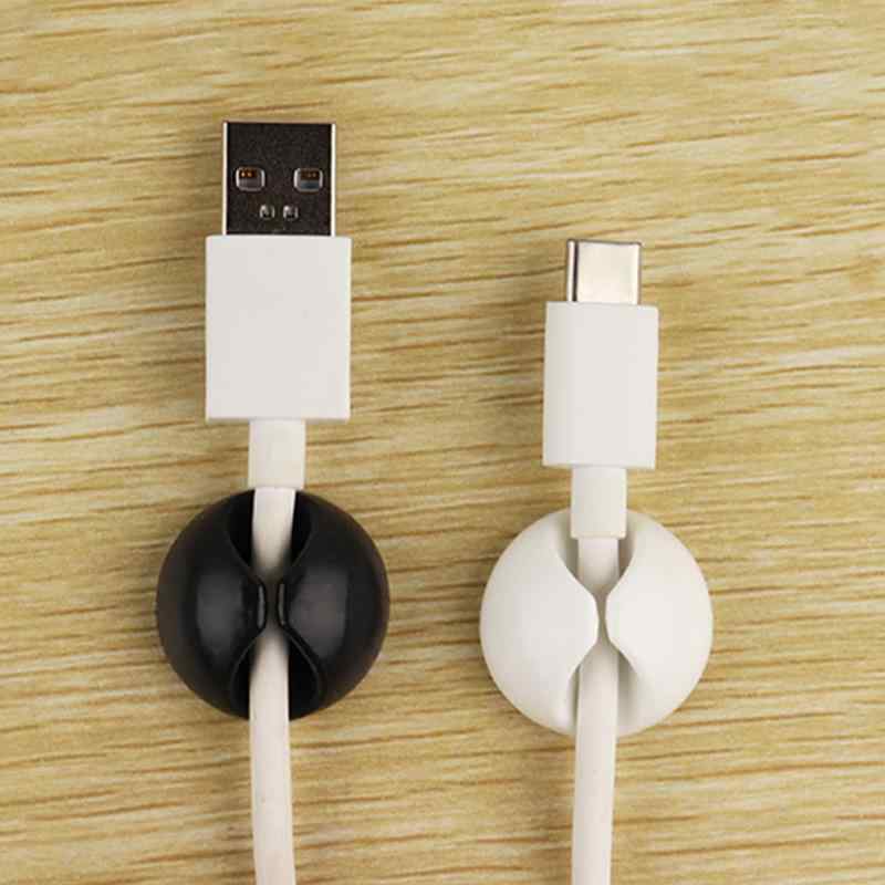 ケーブルオーガナイザー 円形 ケーブル収納 整理 クリップ ケーブル固定器 オフィス デスク 配線整理 コード収納 ケーブルホルダー まとめる ケーブルクリップ デスク周り 便利グッズ