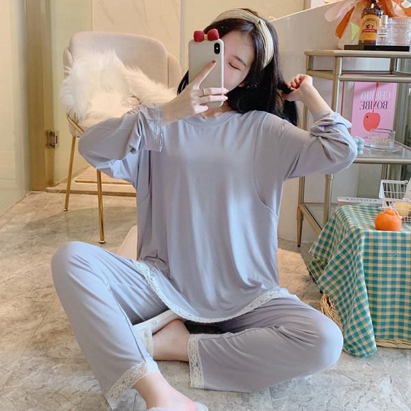 パジャマ レディース マタニティ 授乳服 ルームウェア 長袖 春秋 再生繊維 授乳口付き 丸首 授乳ウェア 妊婦用 パジャマセット 上下セット 授乳パジャマ 部屋着 スウェット 伸縮性 吸汗 通気性 ゆったり 無地 シンプル 柔らかい 肌触り良い ママ用・生地名: モダール・スタイル: セットアップ・主な素材: モダール・素材構成: 70%〜80%・袖丈: 長袖・パンツ丈: 長ズボン・柄: カートゥーン・生地の厚さ: 普通(161-180g/平方メートル)・カラー展開: グレー、ライトピンク・サイズ展開: M,L,XL,XXL,3XL,4XL,5XL