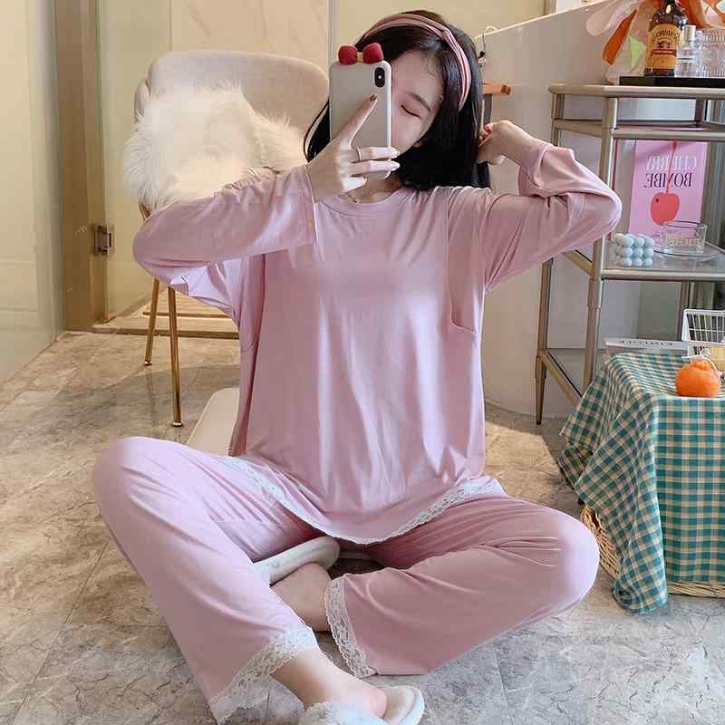 マタニティパジャマ レディース モダール 授乳服 パジャマ 部屋着 ルームウェア 薄手 吸汗 透き通る 通気性 オールシーズン