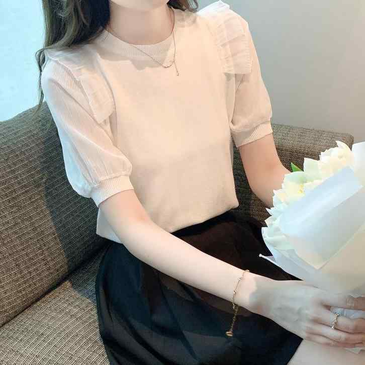 トップス レディース 半袖 Tシャツ 切り替え シフォン パフスリーブ カジュアル おしゃれ 上品 春夏・カテゴリ: Tシャツ・素材: ポリエステル90-95%・スタイル: お姉さん風・ネックライン: クルーネック・袖丈: 半袖・袖の形状: パフスリーブ・シルエット: レギュラーフィット・着丈: 普通(50-65cm)・デザイン: 切り替え・カラー展開: ホワイト,ブラック・サイズ展開: S,M,L,XL,XXL,3XL