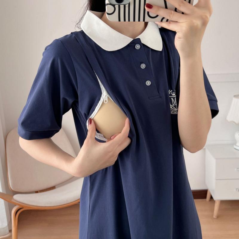ワンピース マタニティ レディース 授乳服 産後 ミモレ丈 夏物 お出かけ カジュアル 授乳用 おしゃれ ママ用 ミディ丈