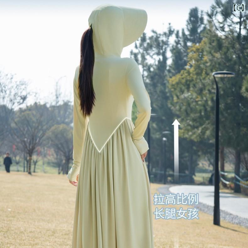 防晒服 レディース ナイロン 接触冷感 薄手 アウター 帽子付き 紫外線対策 日焼け防止 ウエストシェイプ フード付き 長袖 アウトドア キャンプ 通勤用 通学用 上着 おしゃれ 軽量 上品 shadowtail-11226268 シャドーテール サンプル画像3