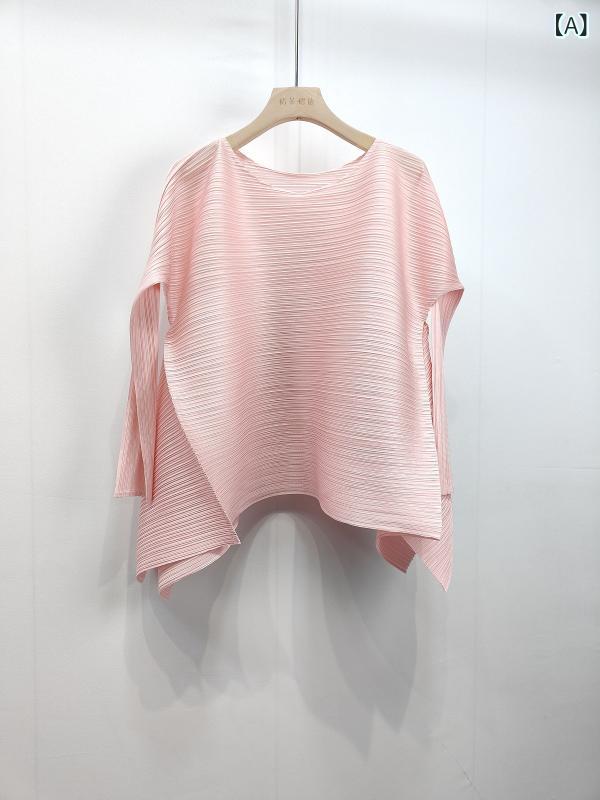 Tシャツ レディース 長袖 Aライン ゆったり 体型カバー スリット 袖口 デザイン タッセル付き トップス おしゃれ きれいめ カジュアル 春物 shadowtail-11260281 シャドーテール サンプル画像2