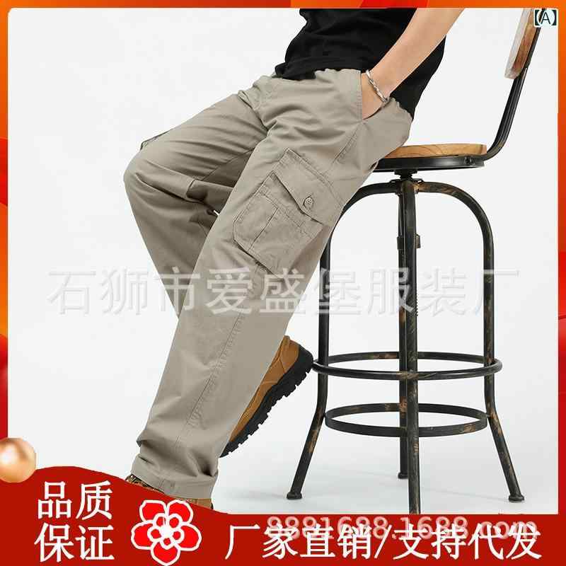 カジュアルパンツ メンズ 父親 シニア ワークパンツ ボトムス チノパン 綿100％ 高腰 ストレート 耐磨 洗える 旅行 日常 散歩 普段使い 春 夏 秋 カーキ ブラック グレー ズボン 紳士服 shadowtail-11278603 シャドーテール パッケージ画像