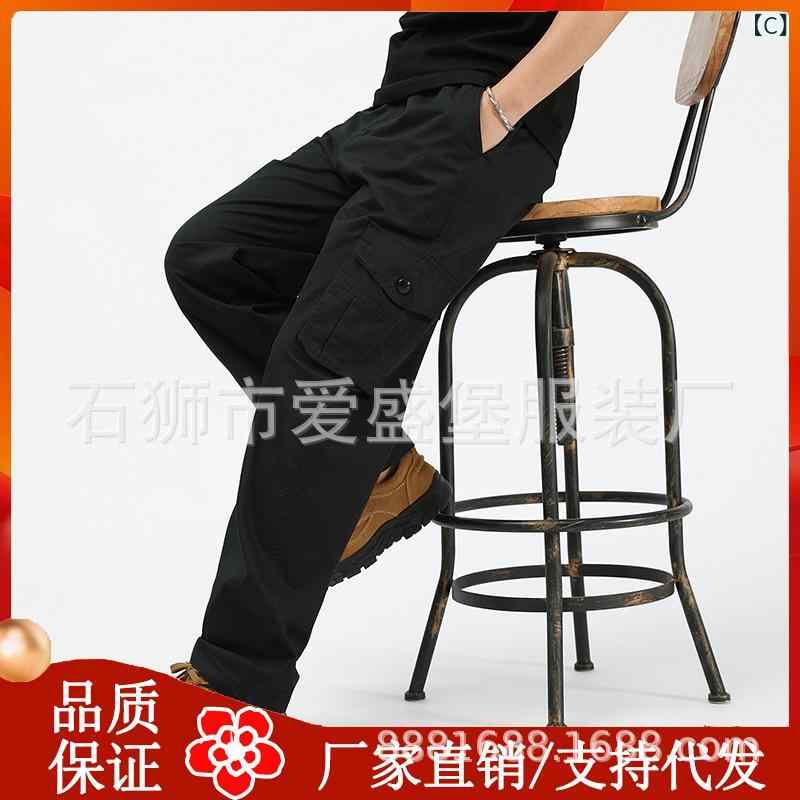 カジュアルパンツ メンズ 父親 シニア ワークパンツ ボトムス チノパン 綿100％ 高腰 ストレート 耐磨 洗える 旅行 日常 散歩 普段使い 春 夏 秋 カーキ ブラック グレー ズボン 紳士服 shadowtail-11278603 シャドーテール サンプル画像3