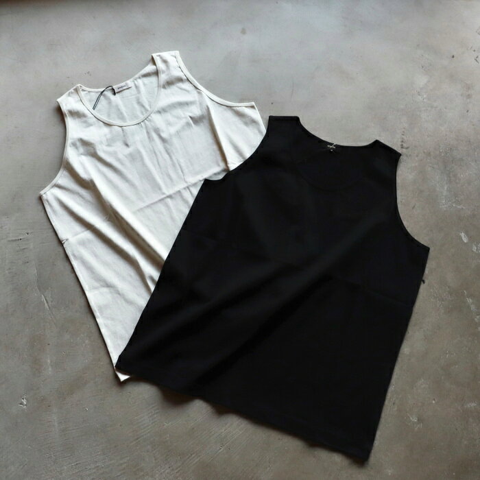 樂天商城 - アルヴァナ トップス 無地 alvana 空紡 タンクトップ Tシャツ 空紡 TANK TOP TEE SHIRTS アンティークホワイト/ブラック ANTIQUE WHITE/BLACK 2026春夏新作