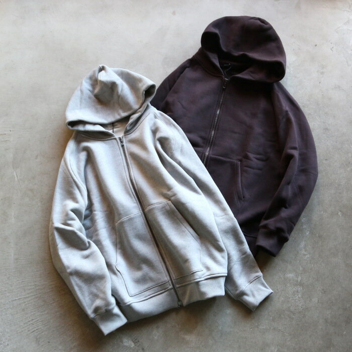 アルヴァナ パーカー 無地 alvana マッシブ ジップアップ パーカー MASSIVE ZIP UP PARKA グレー/ブラウンパープル GRAY/BROWN PURPLE 2色展開 2025秋冬新作